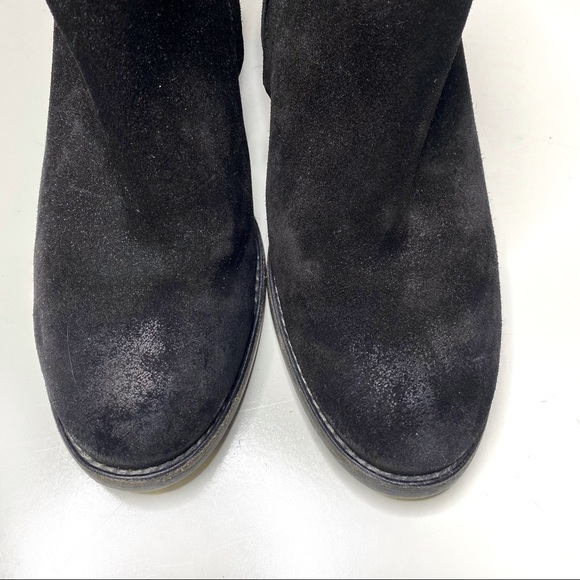 Paul Green Delgado Suede Leather Ankle Boots Black 10.5 - Picture 2 of 8